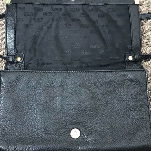 Michael Kors Oversized Black Leather Clutch - Picture 7 of 8